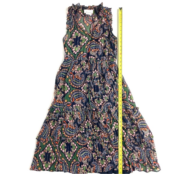 Anthropologie Elmira Ruffled Midi Dress Floral Motif Size 2 - Picture 10 of 11